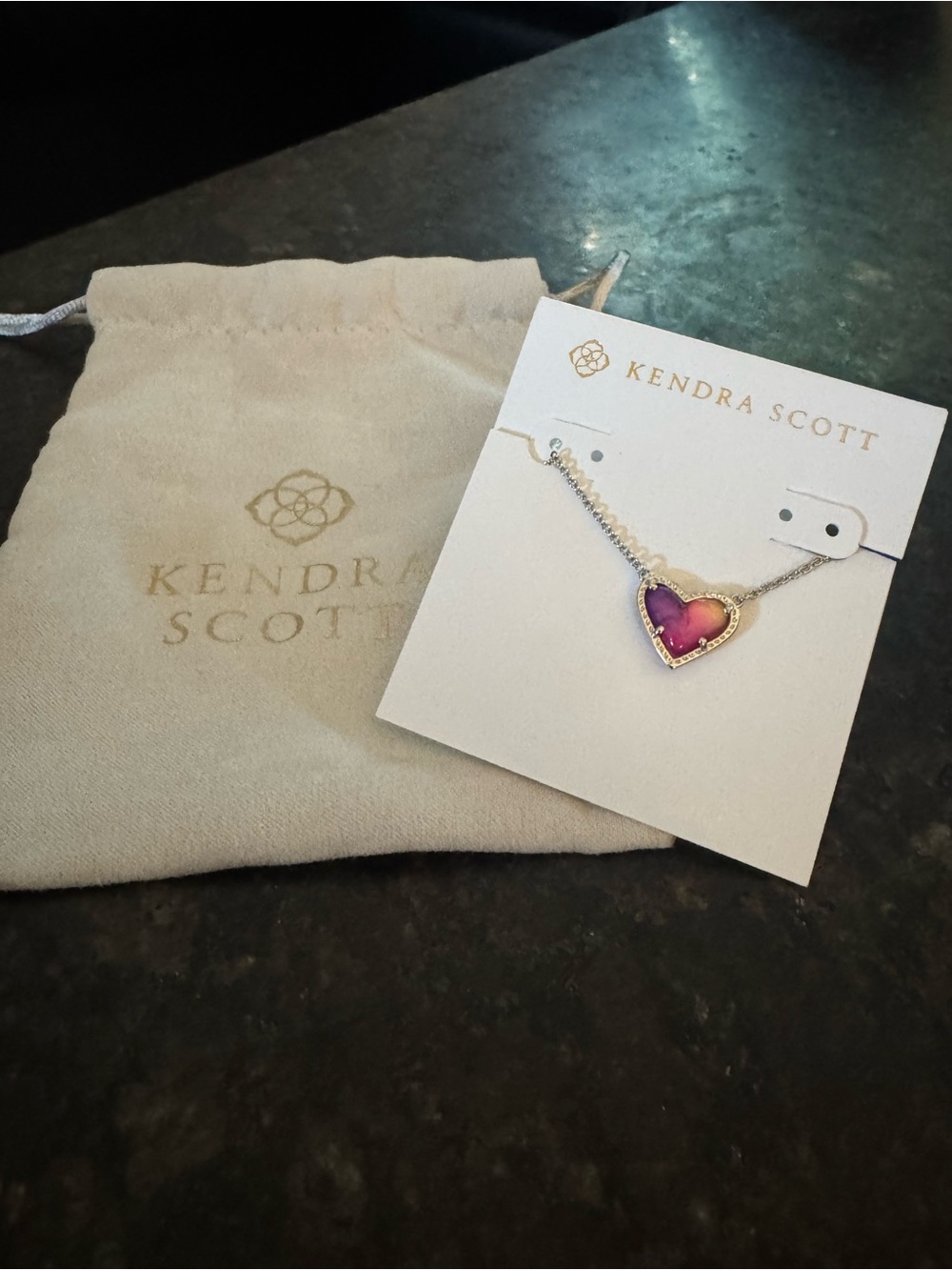 Kendra Scott Watercolor Illusion Heart Pendant Necklace